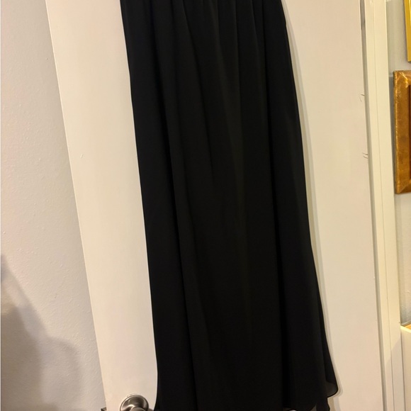 Elegant Black Chiffon Pants with skirt overlay - Picture 3 of 5